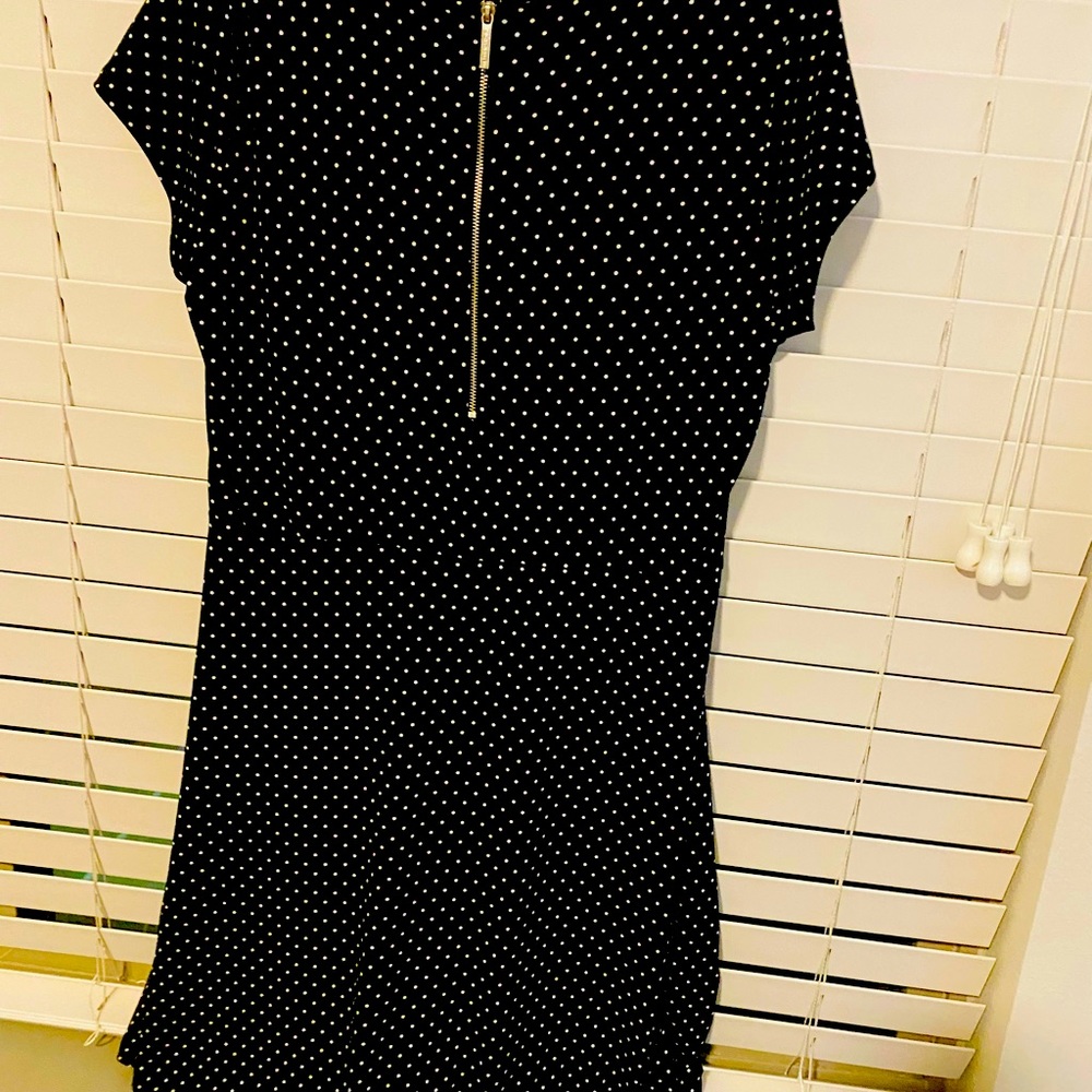 Michael Kors Polka dot dress black white dots size L, like new !!!